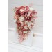 Cascade Bridal and Bridesmaid Bouquets in Dusty Rose and Cream