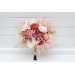 Cascade Bridal and Bridesmaid Bouquets in Dusty Rose and Cream