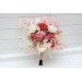 Cascade Bridal and Bridesmaid Bouquets in Dusty Rose and Cream