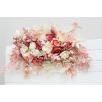  Flower arch arrangement in dusty rose cream colors.  Arbor flowers. Floral archway. Faux flowers for wedding arch. 5321