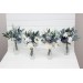 Mini bouquets for vases. Flowers for wedding decor. Dusty blue white bouquts. Centerpiece. 0508