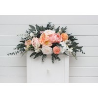  Flower arch arrangement in blush pink white peach yellow flowers colors.  Arbor flowers. Floral archway. Faux flowers for wedding arch. 5301