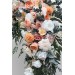  Flower arch arrangement in blush pink white peach yellow flowers colors.  Arbor flowers. Floral archway. Faux flowers for wedding arch. 5301