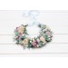 Dusty purple pale turquoise cream flower crown. Hair wreath. Flower girl crown. Wedding flowers. 5322