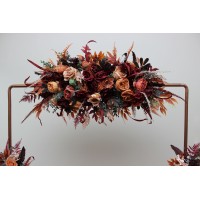  Flower arch arrangements in burgundy terracottacolors.  Arbor flowers. Floral archway. Faux flowers for wedding arch. 5121