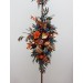  Flower arch arrangement in teal rust burgundy gold colors.  Arbor flowers. Floral archway. Faux flowers for wedding arch. 5311