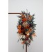  Flower arch arrangement in teal rust burgundy gold colors.  Arbor flowers. Floral archway. Faux flowers for wedding arch. 5311