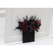  Wedding boutonnieres and wrist corsage  in black and burgundy color scheme. Flower accessories. Pocket boutonniere. 5325