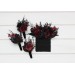  Wedding boutonnieres and wrist corsage  in black and burgundy color scheme. Flower accessories. Pocket boutonniere. 5325