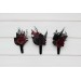  Wedding boutonnieres and wrist corsage  in black and burgundy color scheme. Flower accessories. Pocket boutonniere. 5325