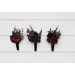  Wedding boutonnieres and wrist corsage  in black and burgundy color scheme. Flower accessories. Pocket boutonniere. 5325