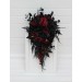 Bouquets in black and burgundy color theme. Bridal bouquet. Faux bouquet. Bridesmaid bouquet. Cascading bouquet. 5325