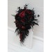 Bouquets in black and burgundy color theme. Bridal bouquet. Faux bouquet. Bridesmaid bouquet. Cascading bouquet. 5325