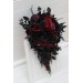 Bouquets in black and burgundy color theme. Bridal bouquet. Faux bouquet. Bridesmaid bouquet. Cascading bouquet. 5325