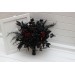 Bouquets in black and burgundy color theme. Bridal bouquet. Faux bouquet. Bridesmaid bouquet. Cascading bouquet. 5325