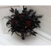 Bouquets in black and burgundy color theme. Bridal bouquet. Faux bouquet. Bridesmaid bouquet. Cascading bouquet. 5325