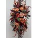  Flower arch arrangements in burgundy terracottacolors.  Arbor flowers. Floral archway. Faux flowers for wedding arch. 5121