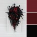 Bouquets in black and burgundy color theme. Bridal bouquet. Faux bouquet. Bridesmaid bouquet. Cascading bouquet. 5325