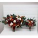 Bouquets in burnt orange burgundy cream color theme. Bridal bouquet. Faux bouquet. Bridesmaid bouquet. 5323