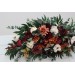  Flower arch arrangement in burnt orange burgundy cream colors.  Arbor flowers. Floral archway. Faux flowers for wedding arch. 5323