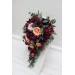 Bouquets in purple peach burgundy magenta color theme. Bridal bouquet. Faux bouquet. Bridesmaid bouquet. 5316