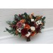 Bouquets in burnt orange burgundy cream color theme. Bridal bouquet. Faux bouquet. Bridesmaid bouquet. 5323