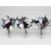 Mini bouquets for vases. White burgundy navy blue dusty blue gray flowers for wedding decor. Centerpiece. 5063