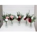 Burgundy blush pink ivory white mini bouquets for vases. Flowers for wedding decor. Centerpiece. 5036