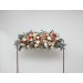  Flower arch arrangement in rust orange cream colors.  Arbor flowers. Floral archway. Faux flowers for wedding arch. 5179