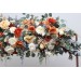  Flower arch arrangement in rust orange cream colors.  Arbor flowers. Floral archway. Faux flowers for wedding arch. 5179