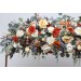  Flower arch arrangement in rust orange cream colors.  Arbor flowers. Floral archway. Faux flowers for wedding arch. 5179