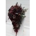 Wedding bouquets  in deep purple and burgundy colors. Bridal bouquet. Cascading bouquet. Faux bouquet. Bridesmaid bouquet. 5223