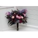 Deep purple fuchsia candy pink bouquets. Bridal bouquet. Cascading bouquet. Faux bouquet. Bridesmaid bouquet. 5228