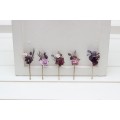  Set of  5 bobby pins in purple lilac color scheme. Hair accessories. Flower accessories for wedding.  5326