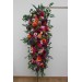  Flower arch arrangement in orange pink magenta colors.  Arbor flowers. Floral archway. Faux flowers for wedding arch. 5127