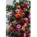  Flower arch arrangement in orange pink magenta colors.  Arbor flowers. Floral archway. Faux flowers for wedding arch. 5127