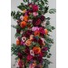  Flower arch arrangement in orange pink magenta colors.  Arbor flowers. Floral archway. Faux flowers for wedding arch. 5127