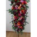  Flower arch arrangement in orange pink magenta colors.  Arbor flowers. Floral archway. Faux flowers for wedding arch. 5127