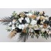  Flower arch arrangement in black gold white colors.  Arbor flowers. Floral archway. Faux flowers for wedding arch. 5065