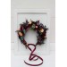 Purple peach burgundy magenta flower crown. Hair wreath. Flower girl crown. Wedding flowers. 5316