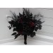 Bouquets in black and burgundy color theme. Bridal bouquet. Faux bouquet. Bridesmaid bouquet. Cascading bouquet. 5325