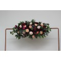  Flower arch arrangement in  purple peach burgundy magenta colors.  Arbor flowers. Floral archway. Faux flowers for wedding arch. 5316