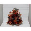 Standing flowers in rust burgundy cinnamon orange color scheme. Aisle flowers. Wedding decorations. Floor flowers. 0033