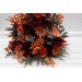 Standing flowers in rust burgundy cinnamon orange color scheme. Aisle flowers. Wedding decorations. Floor flowers. 0033