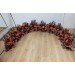 Standing flowers in rust burgundy cinnamon orange color scheme. Aisle flowers. Wedding decorations. Floor flowers. 0033