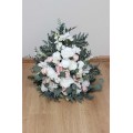 Standing flowers in white blush pink color scheme. Aisle flowers. Wedding decorations. Floor flowers. 0028