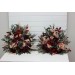 Standing flowers in red burgundy dusty rose peach color scheme. Aisle flowers. Wedding decorations. Floor flowers. 0501