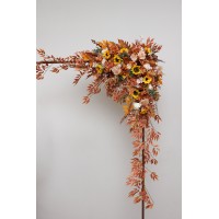  Flower arch arrangement in rust ivory colors.  Arbor flowers. Floral archway. Faux flowers for wedding arch. Sunflowers arch. 5328