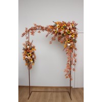  Flower arch arrangement in rust ivory colors.  Arbor flowers. Floral archway. Faux flowers for wedding arch. Sunflowers arch. 5328