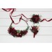  Wedding boutonnieres and wrist corsage  in burgundy dusty rosecolor scheme. Flower accessories. 5329